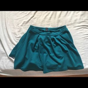 Dark teal pleated skirt